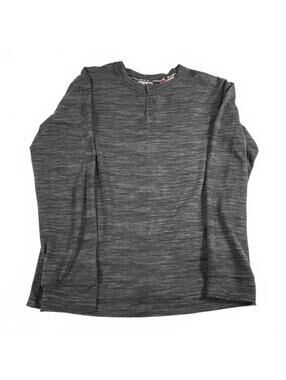 Muk Luks Men's Long Sleeve Heathered Gray Henley Size S